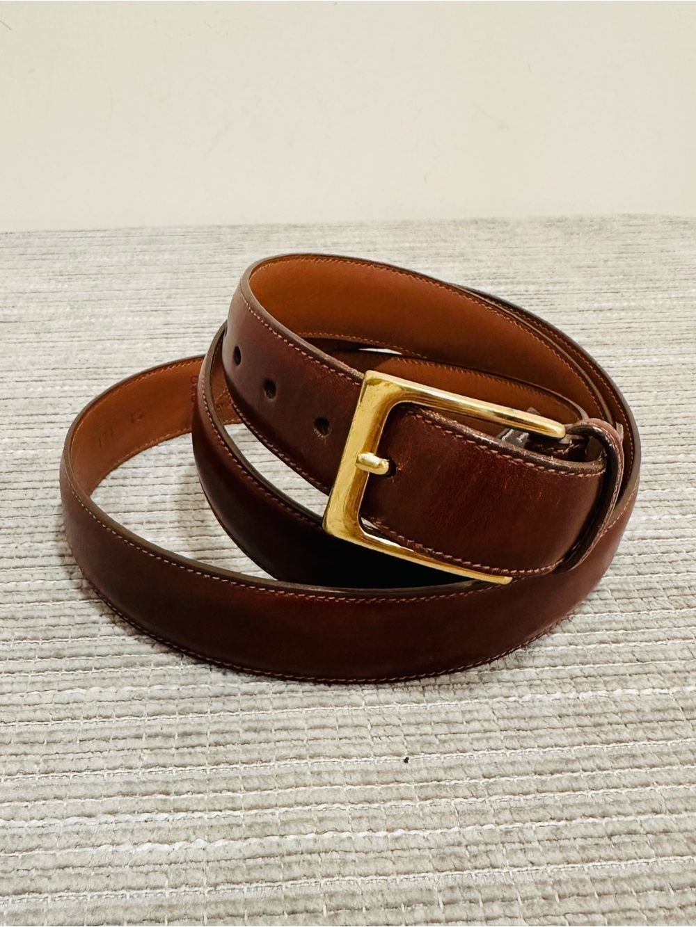Trafalgar Cortina Men's Leather Belt Brown Brass Buckle Size 46 / 115 TX171-14
